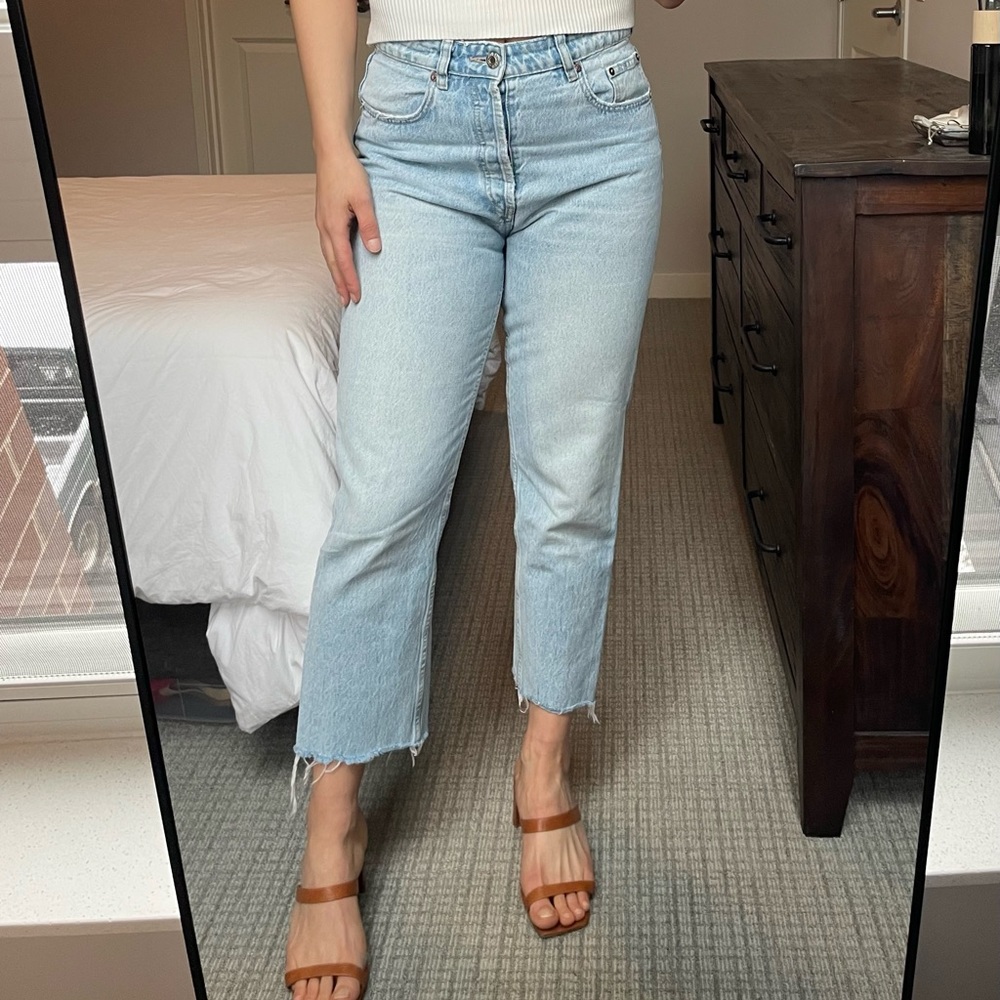 Zara straight crop jean